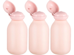 Frascos De Viagem Para Artigos De Higiene Pessoal Em Pe Rosa, Conjunto De 3 Unidades Recarregáveis De 100ml