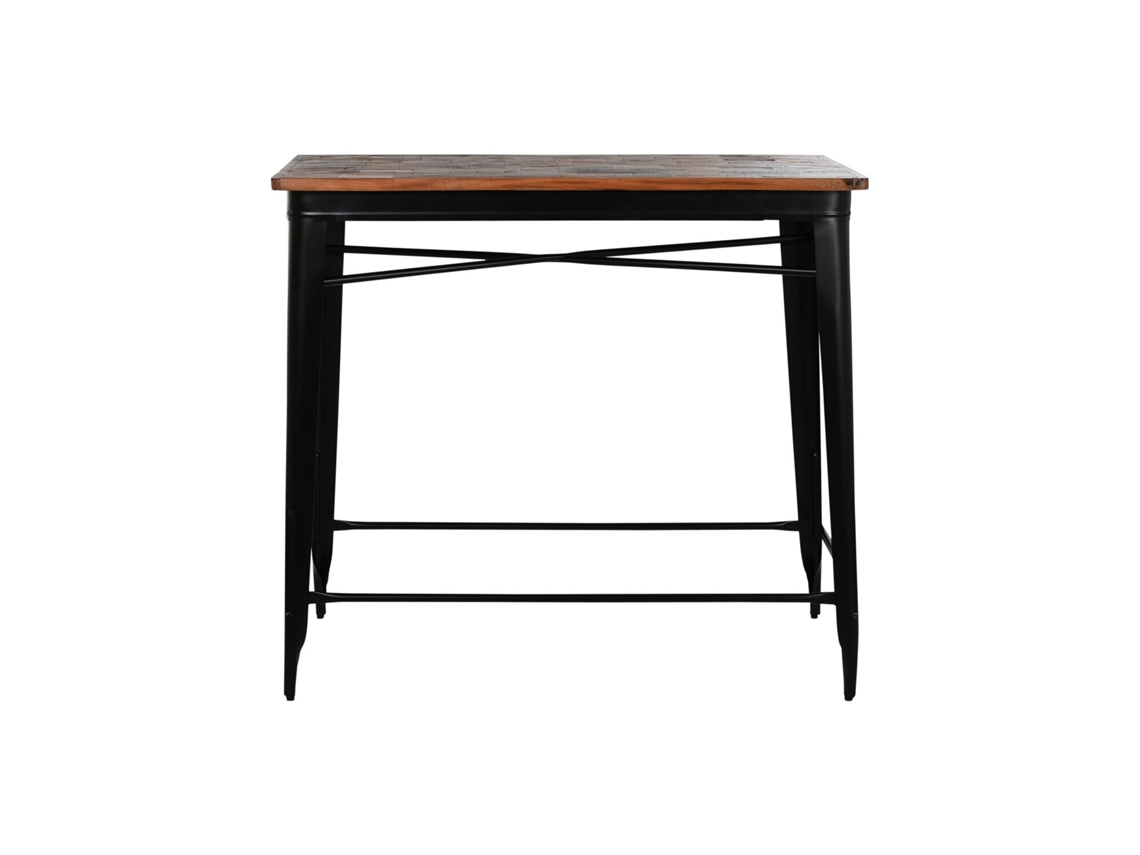 Mesa de Bar em Madeira Marrom com Detalhes em Metal AQUANDRA HOUSE LIVING