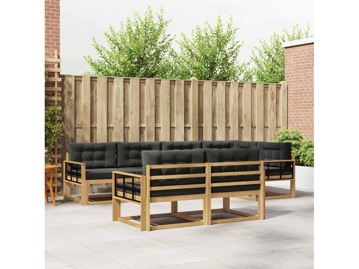 Vidaxl Conjunto De Sofás Para Exterior 6 Unid. Branco E Antracite