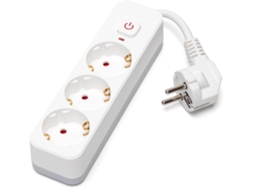 Aigostar Régua de Tomadas, Extensor de 3 Tomadas, Régua de Tomadas Múltiplas com Interruptor, Branco