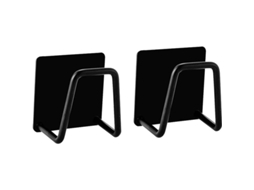 Conjunto de 2 suportes autoadesivos de aço inoxidável para esponja, ideais para cozinha, sem pelos e resistentes a quebras.