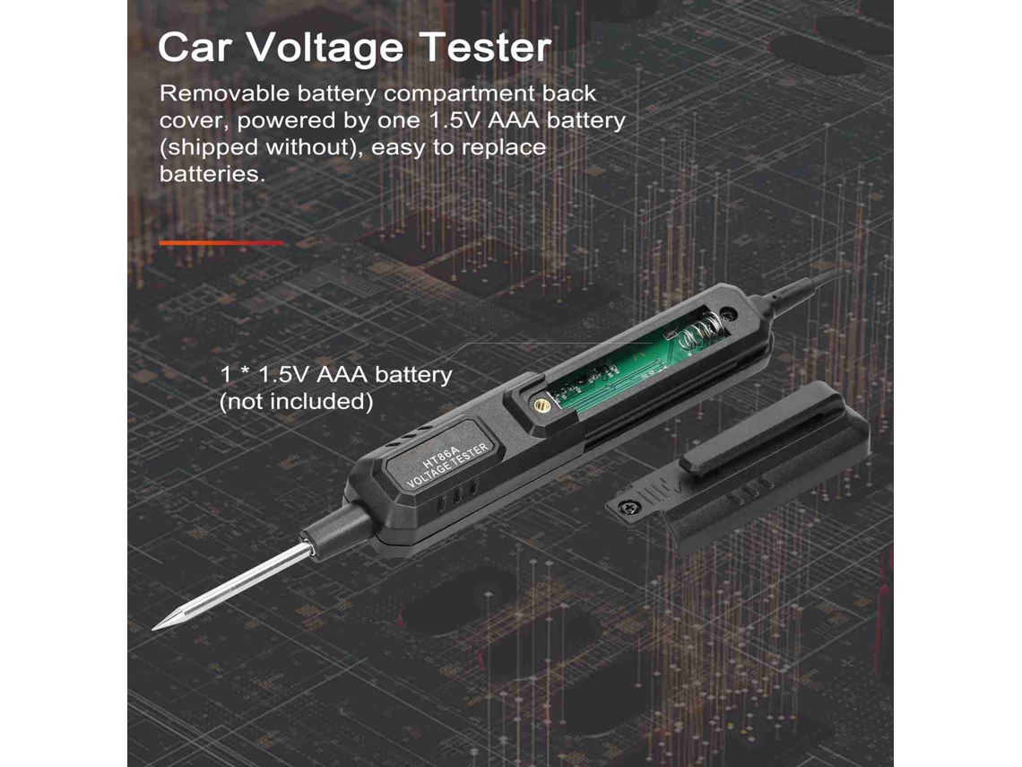Detector De Voltaje Para Carro Lcd 0.8-100v Con Pantalla Digital Y Luz De Fondo Verde