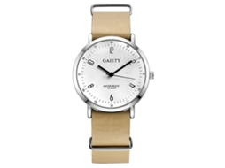 Reloj De Cuarzo Analógico Casual Clásico Para Hombres Con Correa De Pu Color Beige Gaiety