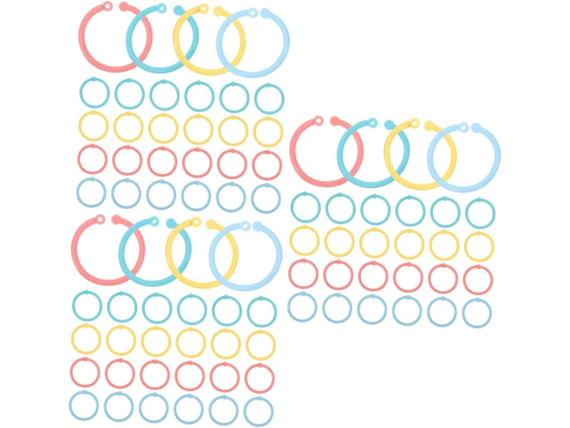 Conjunto de 3 Anéis de Plástico Coloridos Encadernados com Anéis Soltos, Ideias de Artesanato e Projetos DIY