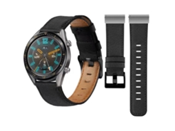 Bracelete Vintage Leather para Garmin tactix 7 - Standard Edition Preto