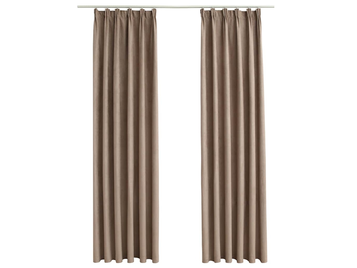Curtain, Curtains Vidaxl Cinzento-acastanhado Tecido (140 X 225 Cm)
