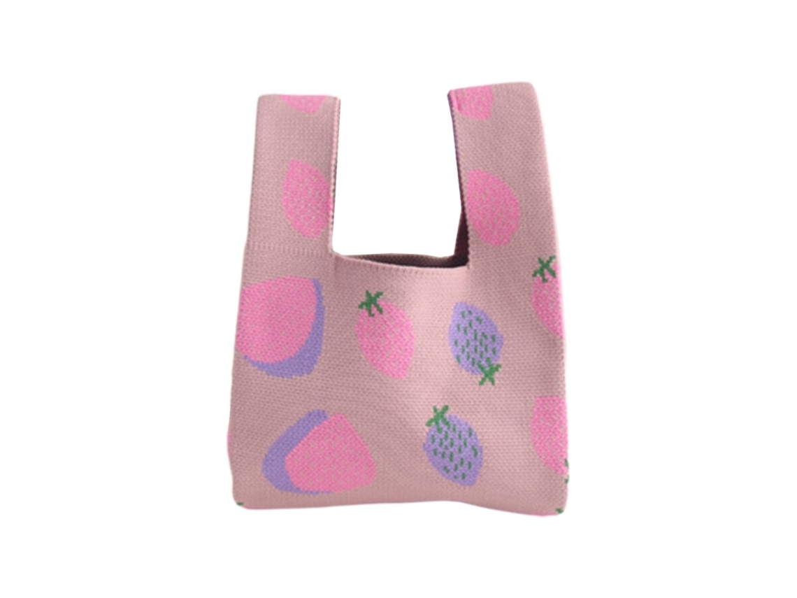 Bolsa de Crochê Feminina Estilo Sacola, Pequena e Tricotada AQUAFORGE