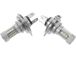 Kit com 2 lâmpadas H4 de 80w e 6000k com luz branca para faróis de neblina e faróis principais.