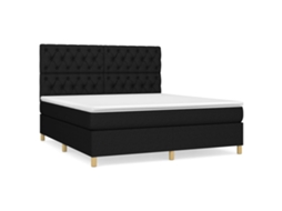 Cama com Molas/colchão 160x200 Cm Tecido Preto MAISON EXCLUSIVE