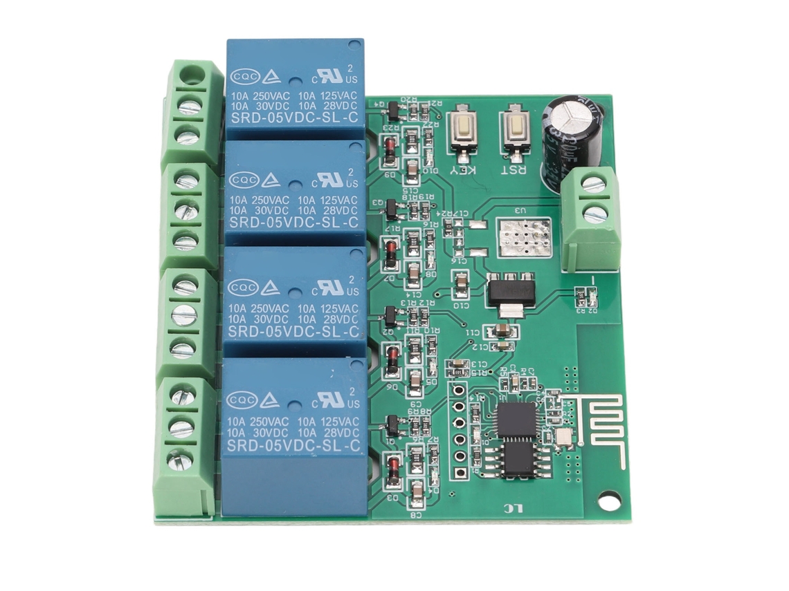 Módulo De Relé De 4 Canais Com Chip Esp8266 Controle Sem Fio Wifi Placa De Relés Para Equipamentos Eletrônicos Dc5v
