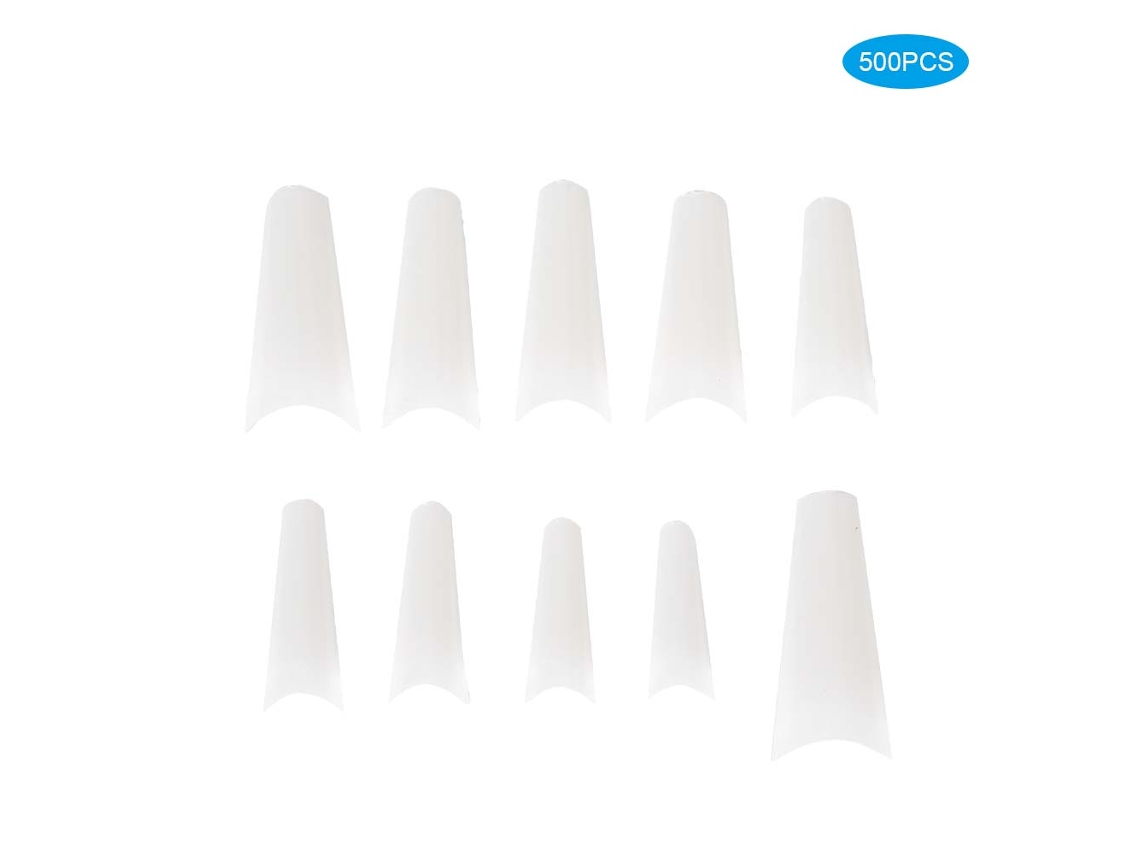500pcs Pontas De Unha Falsas De Cobertura Completa Em Abs Cor Natural Para Manicure E Arte De Unhas