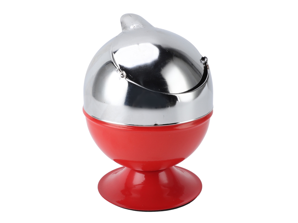 Cinzeiro de Pé Metálico Retrô com Tampa Autolimpante Protetor de Vento Decorativo Vermelho para Casa e Restaurante