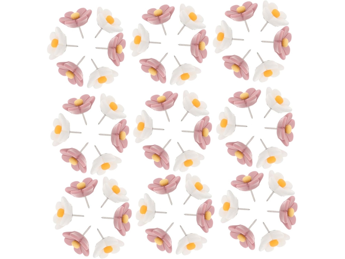 Tachinhas decorativas Supvox, duráveis e resistentes, 50 tachinhas com design floral em resina e metal para mapas.