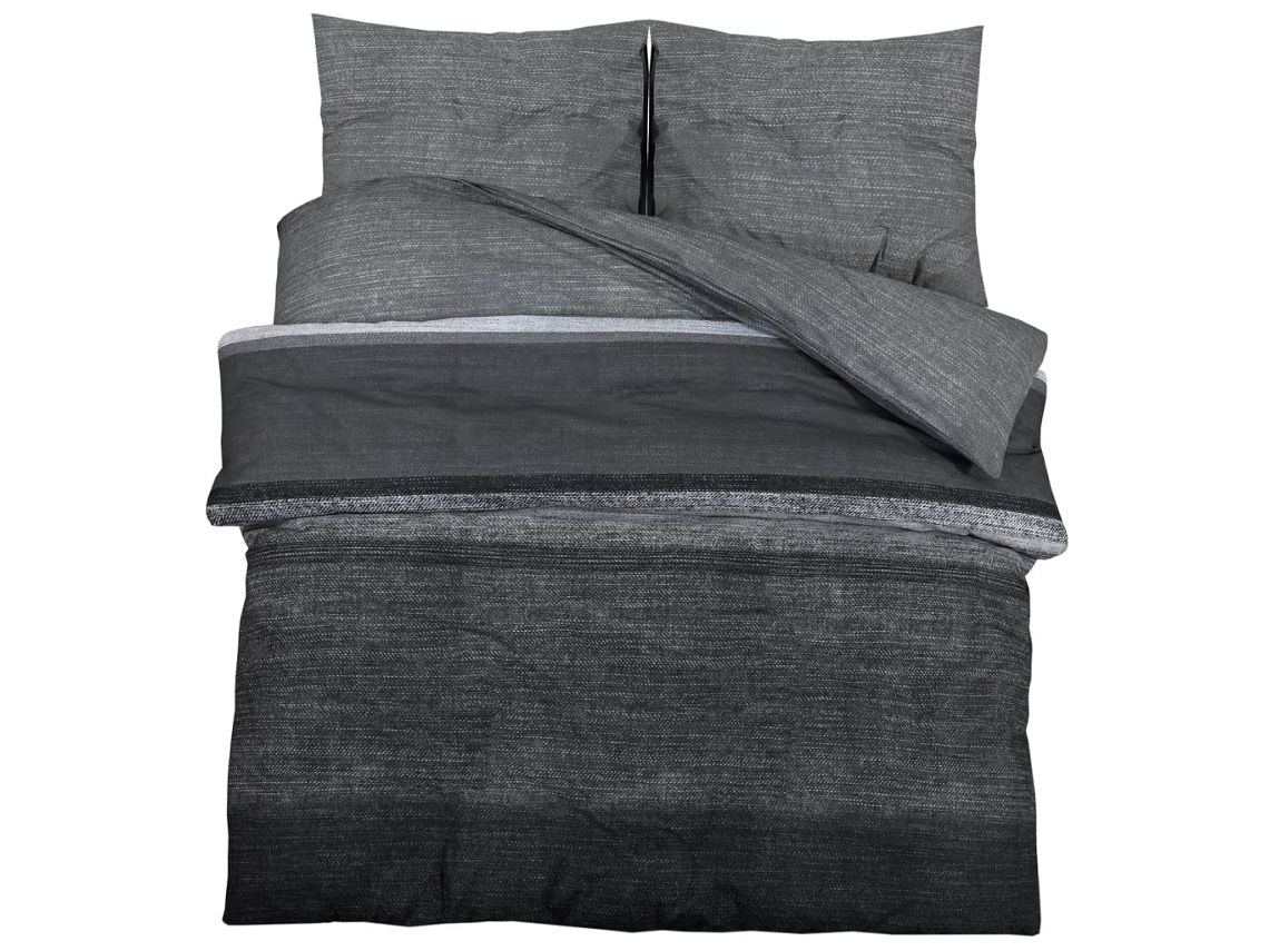 Duvet Cover Set, Duvet Cover Sets Vidaxl Cinzeto Algodão (260 X 220 Cm + 50 X 75 Cm)