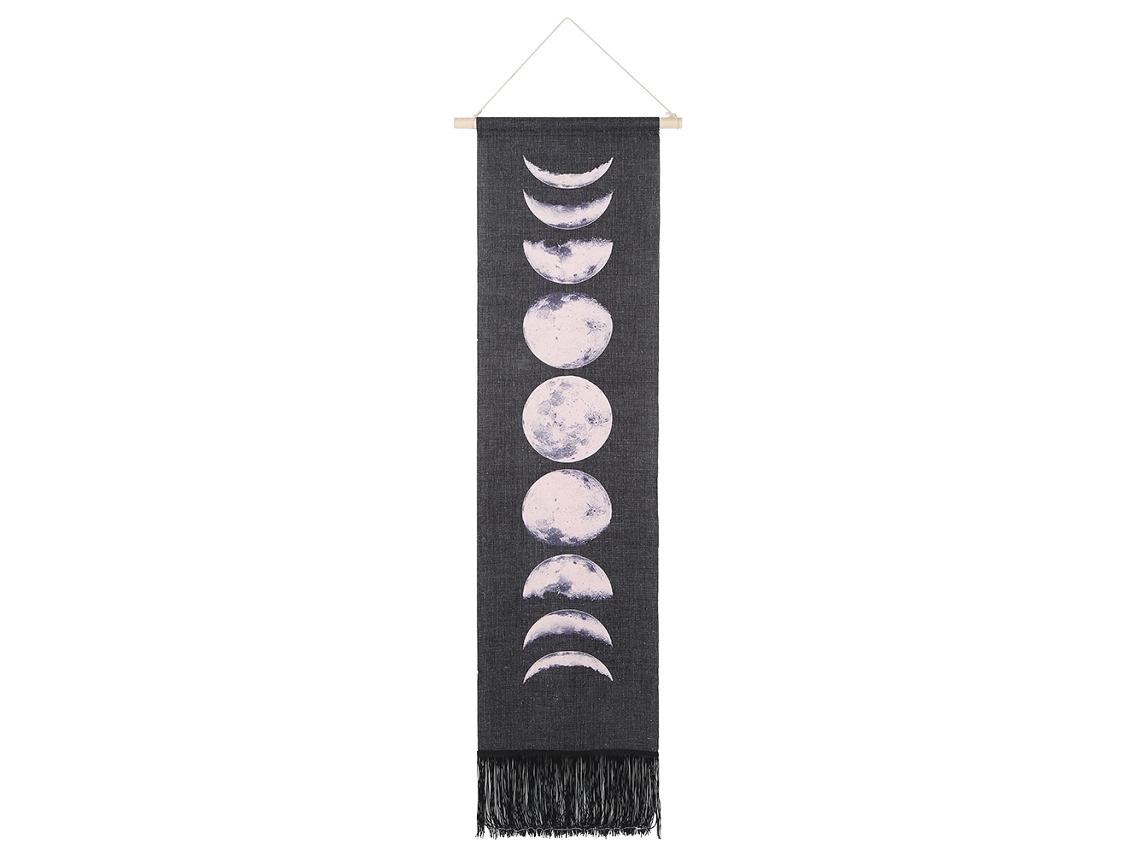 Pendente Lua com Estampa de na Parede, Decoração para Dormitório e Casa, Preto BRILVIBERA