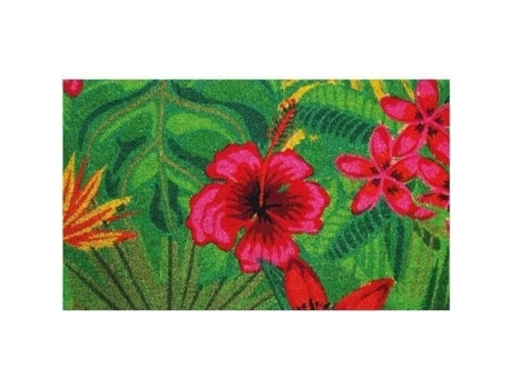 Tapete De Coco Natural Hibisco 45x75cm Idmat