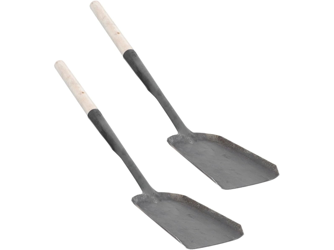 Kit de 2 Pás para Cinzas Kichouse, Feitas de Ferro e Madeira, Impermeáveis e Multifuncionais, com Cabos Longos para Uso CHABERLU