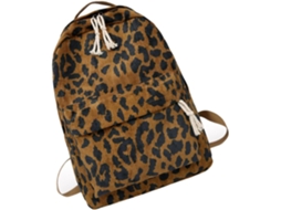 Mochila De Viagem Estudantil Com Estampa De Leopardo (1 Unidade), Em Poliéster.
