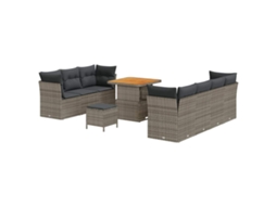 Maison Exclusive - Conjunto De Sofá De Jardim Com Almofada 10 Pcs Cinzeto Vime Pe