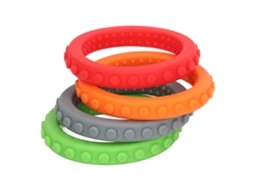 Primerox 4pcs Pulseiras Mordedor de Silicone Bebê para Alivio de Gengivas Resistente Ao Frio e Calor