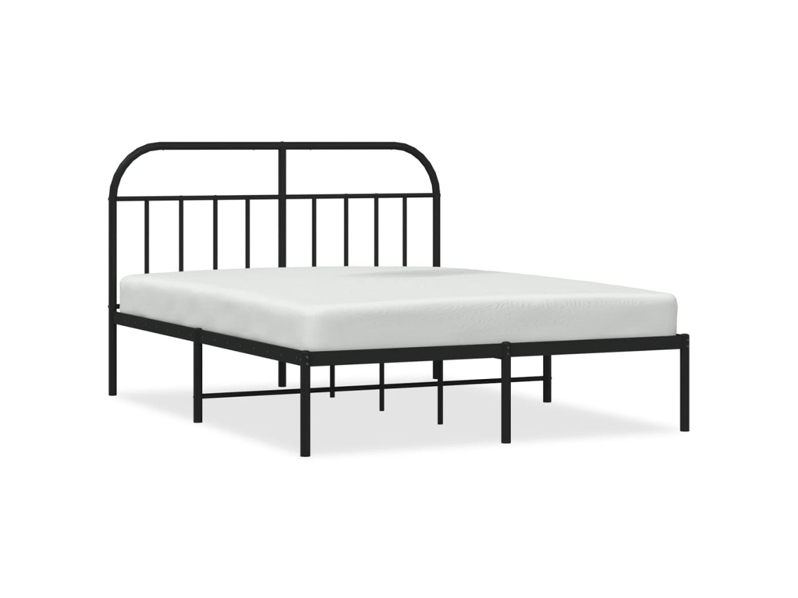 Estrutura de Cama com Cabeceira Metal Preto MAISON EXCLUSIVE 140x190 cm