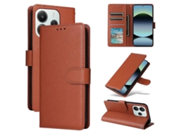 Capa Multifuncional De Couro Com 3 Compartimentos Para Cartões Para Redmi Note 14 4g 164,84 Mm