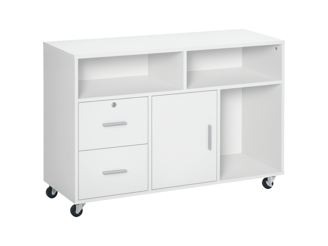 Armário de Impressora com Gavetas, Armário Multiuso para Escritório e Casa,, 100x35x65cm Branco