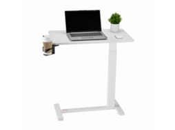 Mesa de cabeceira ajustável em altura Vevor White com 4 rodas ocultas e porta-copos