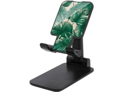 Suporte Minimalista Dobrável E Ajustável Para Celular, Para Uso Em Mesa, Com Estampa De Folhagem Da Selva