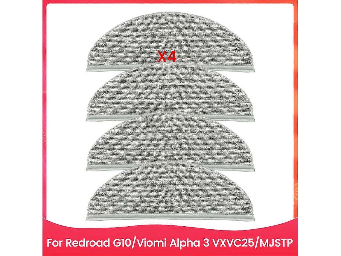 Conjunto De 4 Panos De Limpeza Para Aspirador De Pó Redroad G10 E Viomi Alpha 3 Vxvc25/mjstp - Peças De Reposição_glo