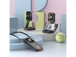 Ventilador multifuncional de mão estudantil, com tela digital, dobrável, porta telemóvel e power bank, USB, portátil, ideal para exterior STELASPLEN