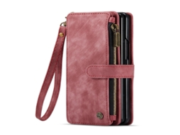 Lurelia Estojo Flip Iphone 13 Pro 3-em-1 Cordão Suporte Porta-cartões Couro Pu Tpu Vermelho Slim