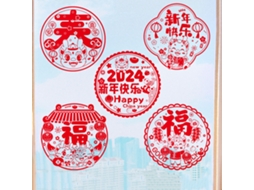 Laxiscreed Conjunto De 10 Folhas De Papel De Sorte Ano Do Dragão 2024 Com Design Variado