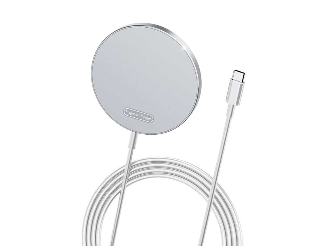 Carregador Sem Fio Qi Carregamento Rápido Portátil Magnética Branco