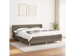 Vidaxl Cama Com Molas/colchão 160x200 Cm Tecido Castanho-acinzentado