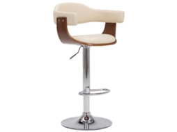 Bancos de Bar 2 Pcs Madeira Curvada e Couro Artificial Creme MAISON EXCLUSIVE