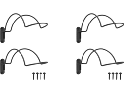 Suporte De Parede Multifuncional Para Chapéus Com 4 Ganchos Fones Ouvido, Em Metal