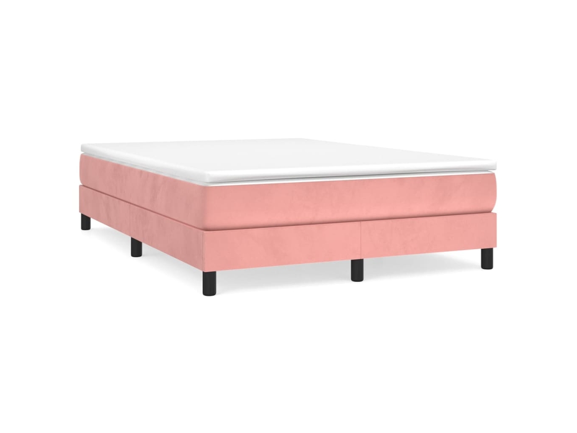 Cama com Molas/colchão 140x200 Cm Veludo Rosa MAISON EXCLUSIVE