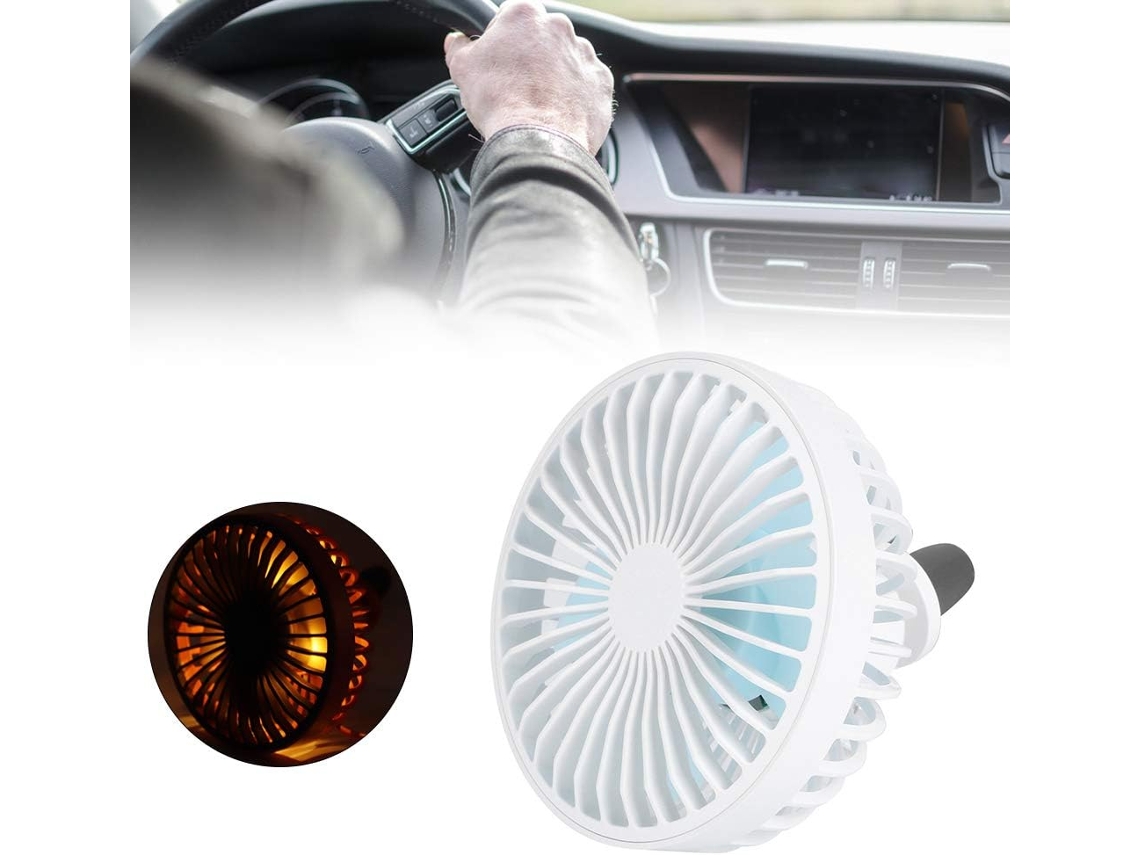 Ventilador Usb Para Carro 5v 5w Com Rotação De 360° E Luz Led – Design