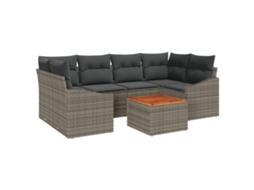 Conjunto 7 Sofá Modular Vidaxl Cinzento Vime Pe (234 X 123,5 X 69 Cm)