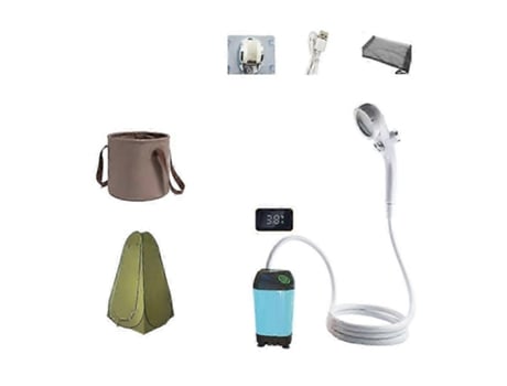Bomba De Chuveiro Elétrica Recarregável Usb Para Acampamento Chuveiro Externo Portátil, Ideal Para Acampamento E Praia, Fácil De Instalar. Rosewell