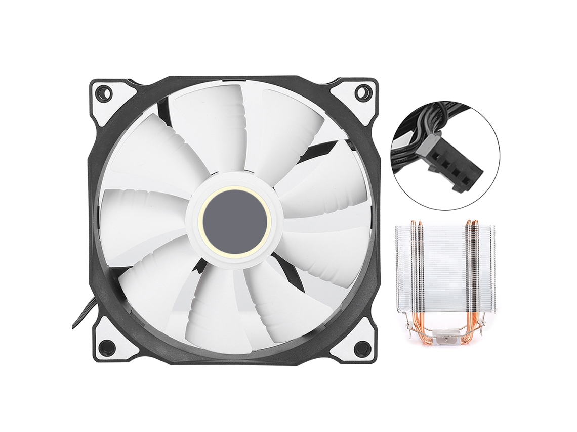 Resfriador De Cpu 6 Túbulos De Latão Ultra Silencioso 775 1155 1366x58 Ventilador De Desktop Branco