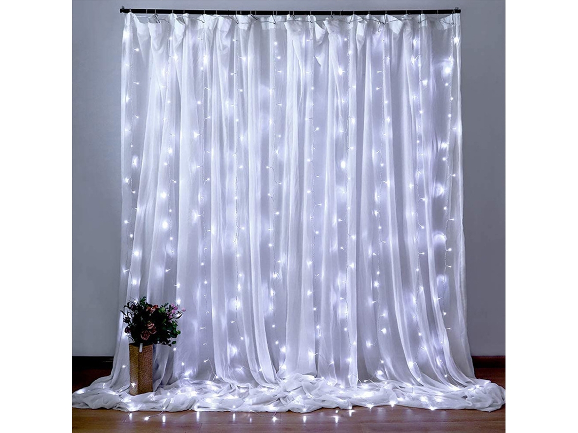 Cordão de Luzes Led em Formato de Gota , 8 Modos. MDUG (branco, 6x2 M)