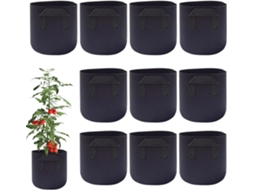 Sacos para Plantio de Jardim 10 Recipientes Portáteis de Tecido Não Tecido Respirável Sacos de Plantio Respiráveis CHABERLU