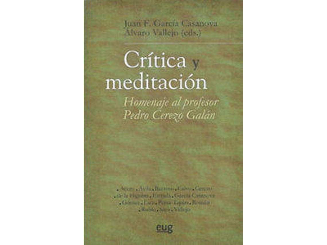 Livro Critica Y Meditacion Homenaje Al Profesor Pedro Cerezo Galan (Espanhol)