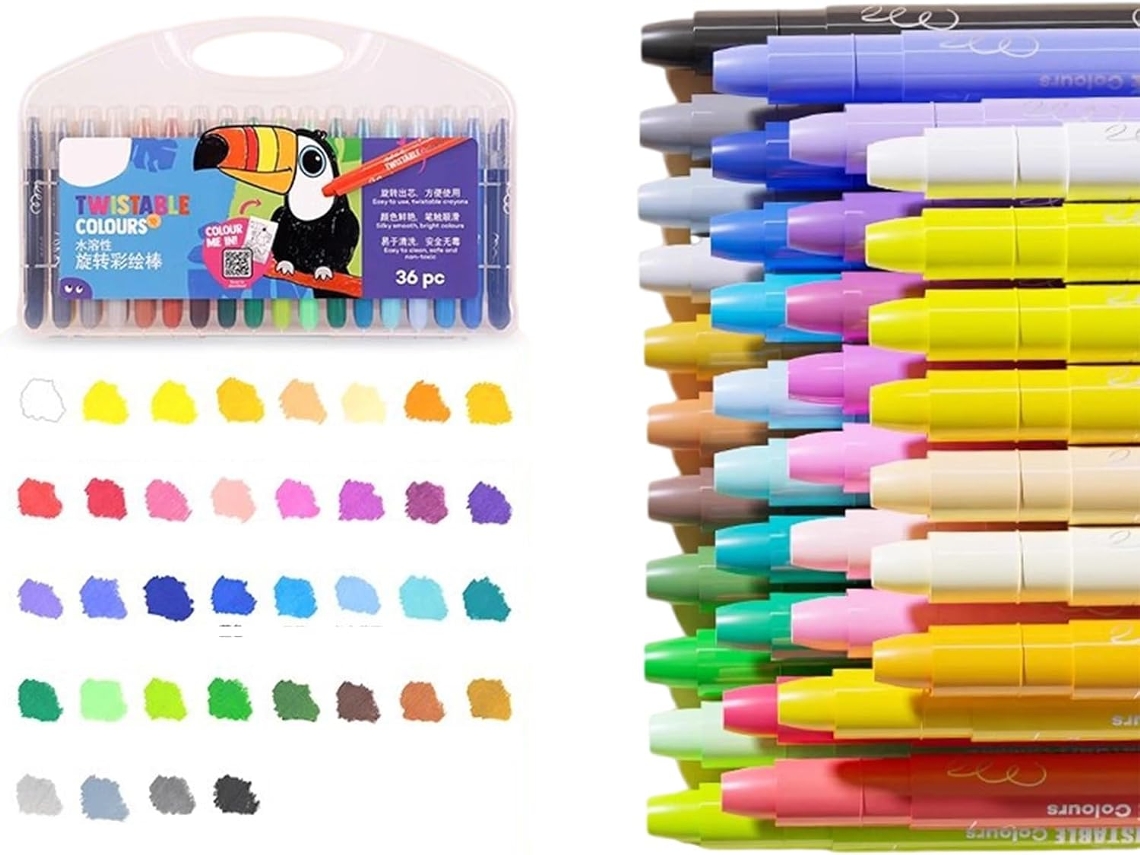 Bastões De Tinta A Óleo Laváveis E Flexíveis, Com 12/24/36/48 Cores, Ideais Para Crianças Pequenas.