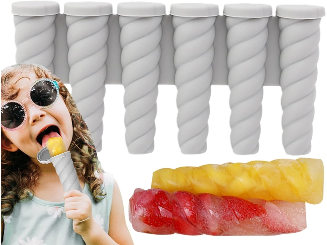Formas De Silicone Gelo Sorvete Caseiro, Conjunto De 6