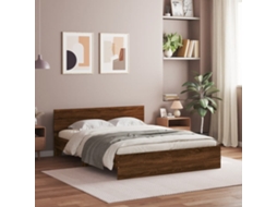 Estrutura De Cama Com Cabeceira 140x190 Cm Carvalho Castanho