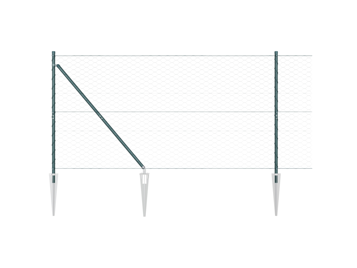Conjunto 1 Cerca Externa Vidaxl Verde Aço (50 X 1,2 M)