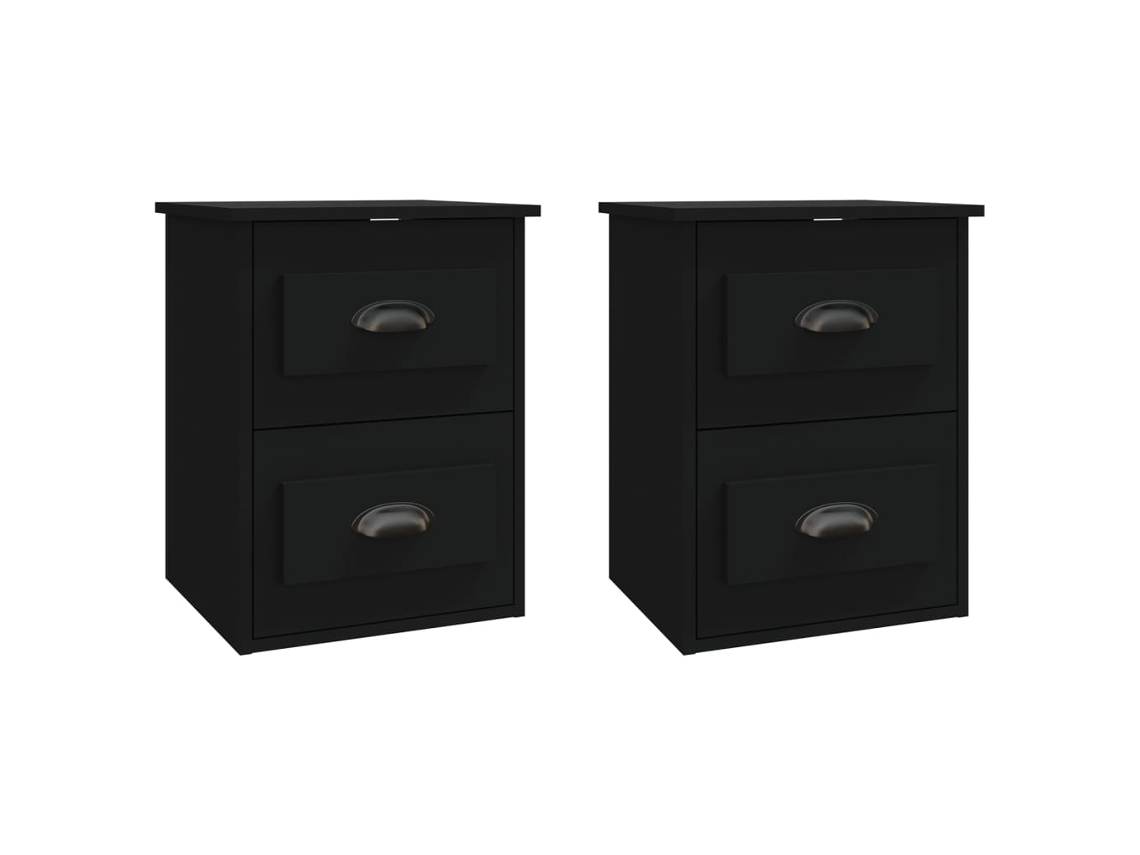Conjunto de mesas de cabeceira Parede Preto MAISON EXCLUSIVE 41,5x36x53 cm